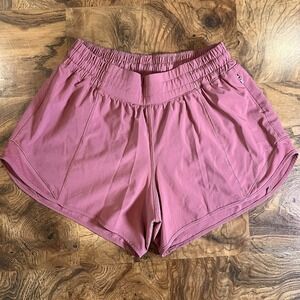 Lululemon Hotty Hot High Rise Pink Shorts Lined Womens 6 Tall Athletic